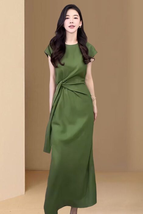 绿折连身裙
